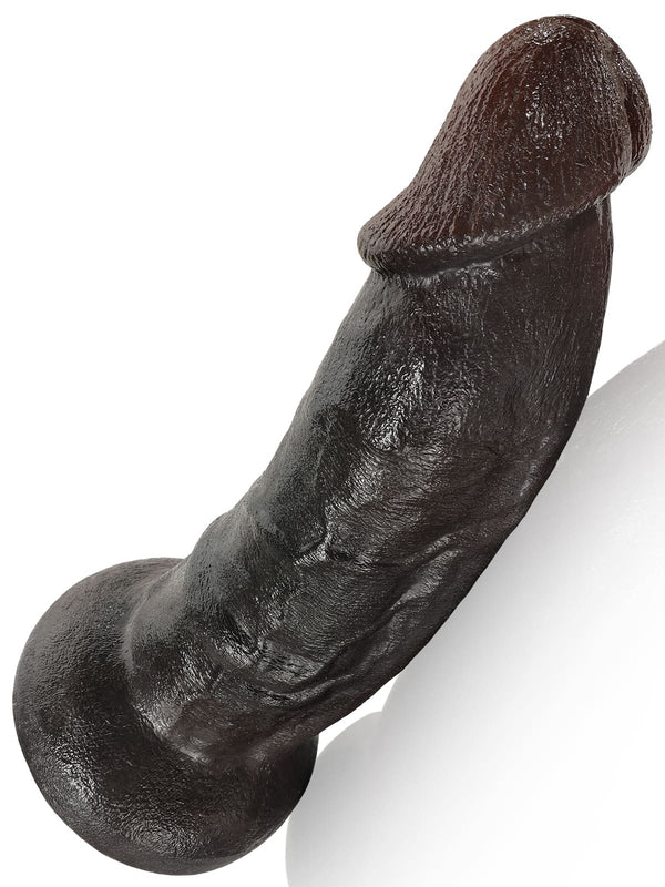 Fisher 8" X 1.9" Black Curved Dildo G Spot Realistic Dildo No Balls (L Size）