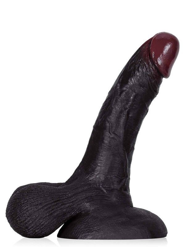 Kellz 7.6" x 1.7" Black Realistic Dildo With Hanging Moving Balls